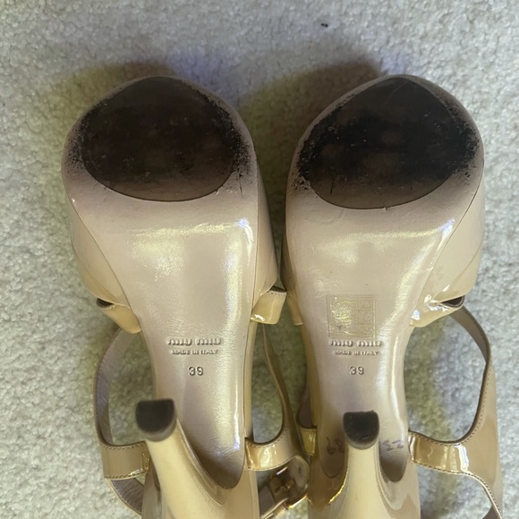 Miu Miu patent leather platform heels tan 39 - Picture 12 of 15